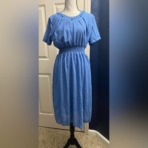 Chic Blue Midi Dress for Women
